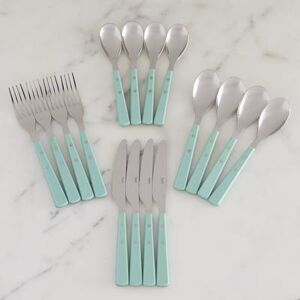 Martha Stewart 16-PC Flatware Set by Martha Stewart in Sea Foam