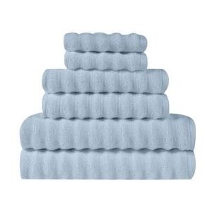 Zero Twist 6 Piece Grey Towel Set by Truly Soft in Light Blue