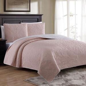 Tristan Quilt Set by American Home Fashion in Soft Pink (Size KING)