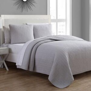 Estate Collection Tristan Quilt Set by American Home Fashion in Silver (Size TWIN)