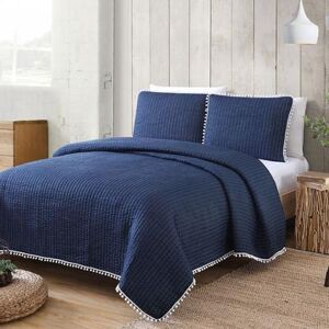 Costa Brava Quilt Set by American Home Fashion in Navy (Size TWIN)