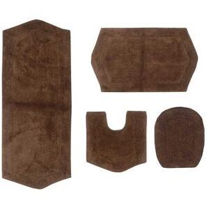 Waterford 4-Pc. Set Bath Rug Collection With Lid Cover by Home Weavers Inc in Chocolate