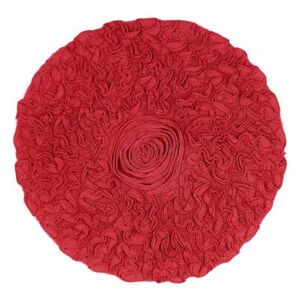 "Bell Flower Round Bath Rug Collection by Home Weavers Inc in Red (Size 30"" ROUND)"