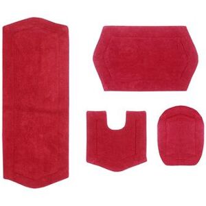 Waterford 4-Pc. Set Bath Rug Collection With Lid Cover by Home Weavers Inc in Red