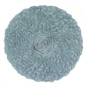 "Bell Flower Round Bath Rug Collection by Home Weavers Inc in Blue (Size 30"" ROUND)"