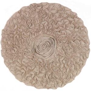 "Bell Flower Round Bath Rug Collection by Home Weavers Inc in Linen (Size 30"" ROUND)"