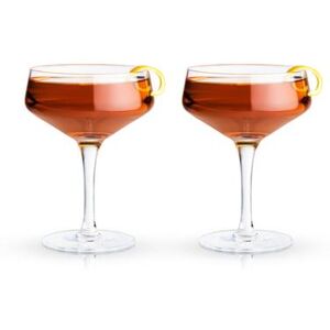 Angled Crystal Coupe Glasses by Viski in Clear