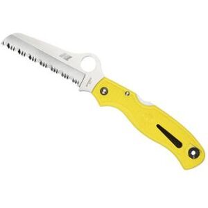 Spyderco Atlantic Salt Folding Knife Yellow FRN Handle H-1 Serrated Blade 89SYL