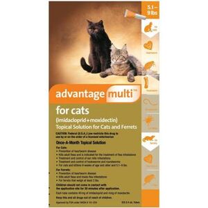 Advantage Multi for Kittens & Small Cats Up To 10lbs (Orange) 6 Doses