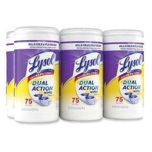 Lysol® """Lysol Dual Action Disinfecting Wipes, 450 Wipes, 6 Canisters, RAC81700CT by CleanltSupply.com"""