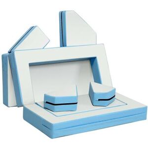 Costway 4-in-1 Crawl Climb Foam Shapes Toddler Kids Playset-Blue