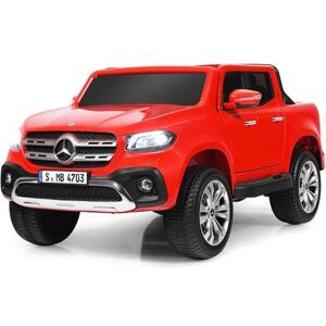 Costway 12V 2-Seater Kids Ride On Car Licensed Mercedes Benz X Class RC with Trunk-Red