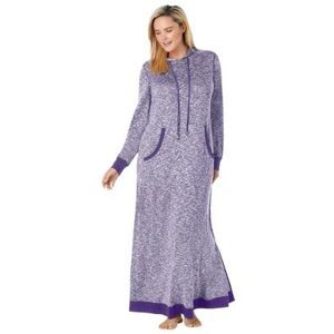 Plus Size Women's Marled Hoodie Sleep Lounger by Dreams & Co. in Plum Burst Marled (Size 22/24)