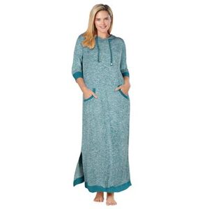 Plus Size Women's Marled Hoodie Sleep Lounger by Dreams & Co. in Deep Teal Marled (Size 30/32)