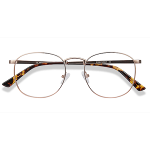 Unisex s round Rose Gold Metal Prescription eyeglasses - Eyebuydirect s St Michel