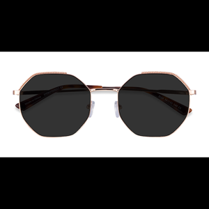 Unisex s geometric Rose Gold Metal Prescription sunglasses - Eyebuydirect s Elsa