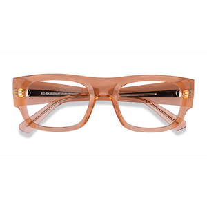 Unisex s rectangle Transparent Orange Plastic Prescription eyeglasses - Eyebuydirect s Ray-Ban RB7218 Kristin