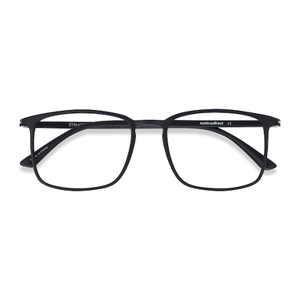 Unisex s rectangle Black Plastic Prescription eyeglasses - Eyebuydirect s Structure