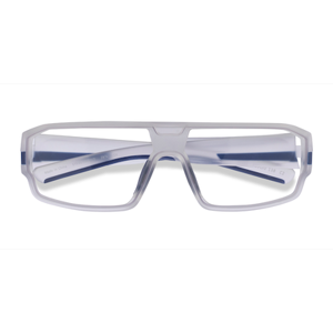 Unisex s rectangle Clear Navy Plastic Prescription eyeglasses - Eyebuydirect s Dust