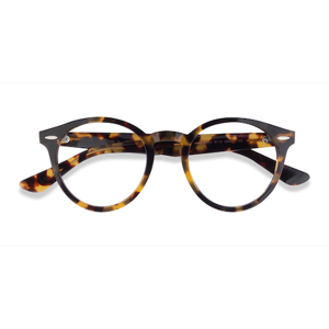 Unisex s round Yellow Tortoise Acetate Prescription eyeglasses - Eyebuydirect s Ray-Ban RB7680V Larry