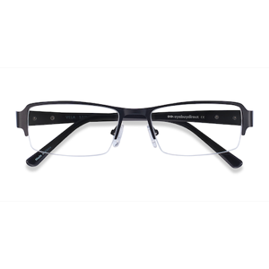 Unisex s rectangle Black Metal Prescription eyeglasses - Eyebuydirect s Vela