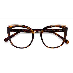 Female s horn Tortoise Gold Acetate,Metal Prescription eyeglasses - Eyebuydirect s Bombay