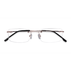 Unisex s rectangle Golden Metal Prescription eyeglasses - Eyebuydirect s Woodrow