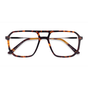 Unisex s aviator Tortoise & Silver Acetate, Metal Prescription eyeglasses - Eyebuydirect s Iconic