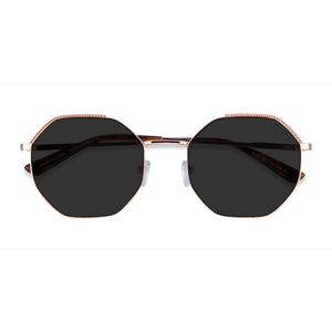 Unisex s geometric Rose Gold Metal Prescription sunglasses - Eyebuydirect s Elsa