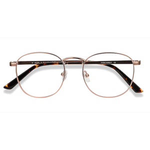 Unisex s round Rose Gold Metal Prescription eyeglasses - Eyebuydirect s St Michel