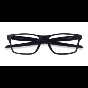 Male s rectangle Satin Black Plastic Prescription eyeglasses - Eyebuydirect s Oakley Hex Jector