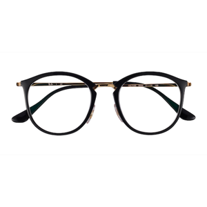 Female s round Black Gold Plastic, Metal Prescription eyeglasses - Eyebuydirect s Ray-Ban RB7140