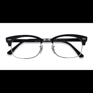 Unisex s browline Black & Silver Acetate,Metal Prescription eyeglasses - Eyebuydirect s Ray-Ban Clubmaster Square