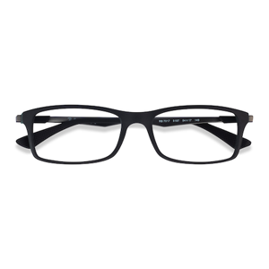 Unisex s rectangle Black Green Gunmetal Plastic Prescription eyeglasses - Eyebuydirect s Ray-Ban RB7017