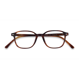 Unisex s square Brown Striped Acetate Prescription eyeglasses - Eyebuydirect s Ray-Ban RB5393 Leonard