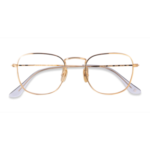 Unisex s square Gold Titanium Prescription eyeglasses - Eyebuydirect s Ray-Ban RB8157V Frank