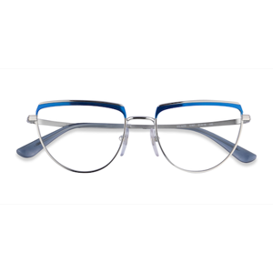 Unisex s geometric Blue Shiny Silver Metal Prescription eyeglasses - Eyebuydirect s Vogue Eyewear VO4230