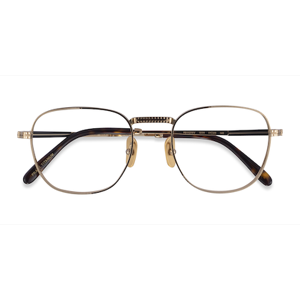 Unisex s square Gold Titanium Prescription eyeglasses - Eyebuydirect s Ray-Ban RB8258V Frank