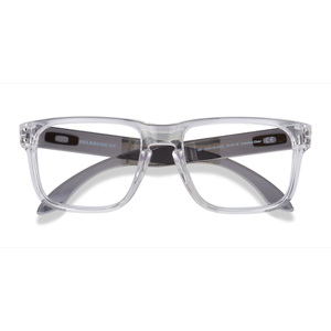 Male s rectangle Polished Clear & Gray Plastic Prescription eyeglasses - Eyebuydirect s Oakley Holbrook Rx