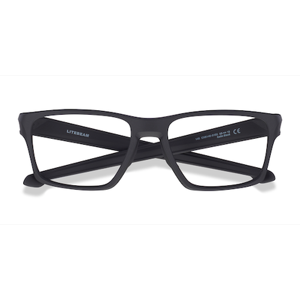 Male s rectangle Satin Black Plastic Prescription eyeglasses - Eyebuydirect s Oakley Litebeam