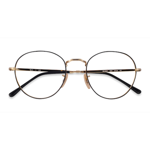 Unisex s round Black Gold Metal Prescription eyeglasses - Eyebuydirect s Ray-Ban RB3582V