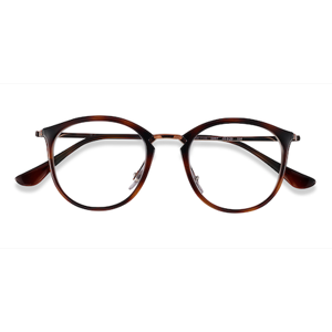 Female s round Tortoise Bronze Plastic, Metal Prescription eyeglasses - Eyebuydirect s Ray-Ban RB7140