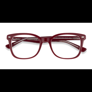 Unisex s square Burgundy Acetate Prescription eyeglasses - Eyebuydirect s Ray-Ban RB5285