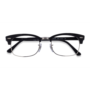 Unisex s browline Black & Silver Acetate,Metal Prescription eyeglasses - Eyebuydirect s Ray-Ban Clubmaster Square