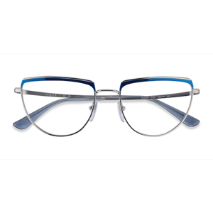 Unisex s geometric Blue Silver Metal Prescription eyeglasses - Eyebuydirect s Vogue Eyewear VO4230