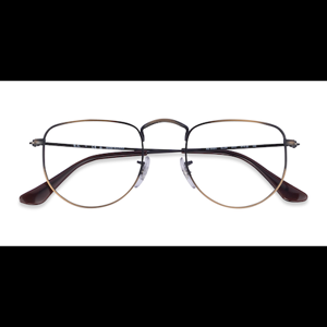 Unisex s geometric Bronze Metal Prescription eyeglasses - Eyebuydirect s Ray-Ban RB3958V Elon