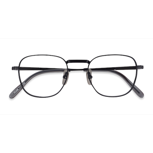 Unisex s square Shiny Black Titanium Prescription eyeglasses - Eyebuydirect s Ray-Ban RB8258V Frank