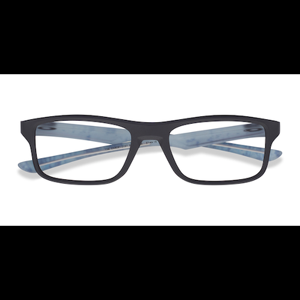 Male s rectangle Satin Black Plastic Prescription eyeglasses - Eyebuydirect s Oakley Plank 2.0