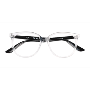 Unisex s round Transparent Plastic Prescription eyeglasses - Eyebuydirect s Ray-Ban RB4378V