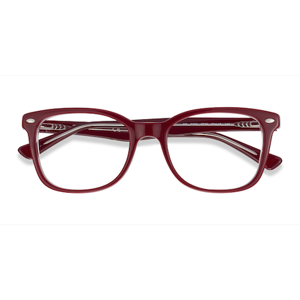 Unisex s square Burgundy Acetate Prescription eyeglasses - Eyebuydirect s Ray-Ban RB5285